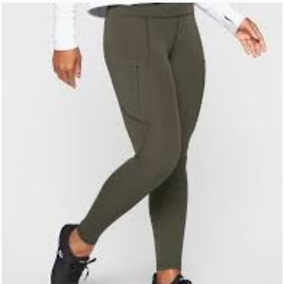 Athleta all in tights arbor olive pockets womens size small leggings - Picture 1 of 6